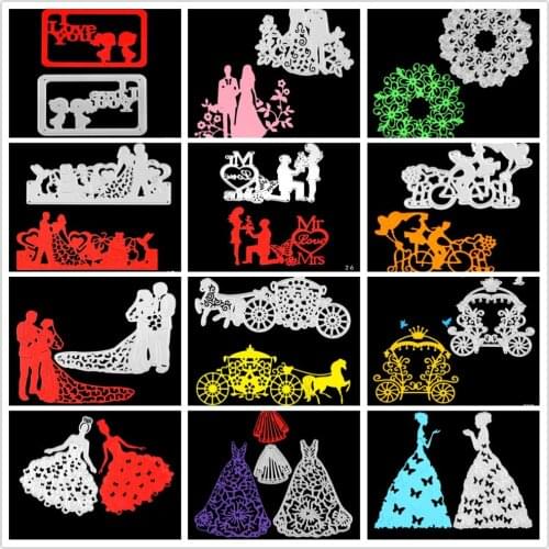 DIY Romantic Wedding Decoration cutting dies stencils embossing card for scrapbooking card album decorative metal crafts