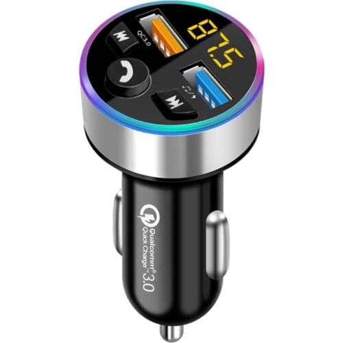 50LC Bluetooth 5.0 FM Transmitter Car QC3.0 Wireless FM Radio Adapter Bass Sound MP3 Music Player Hands-free Calling
