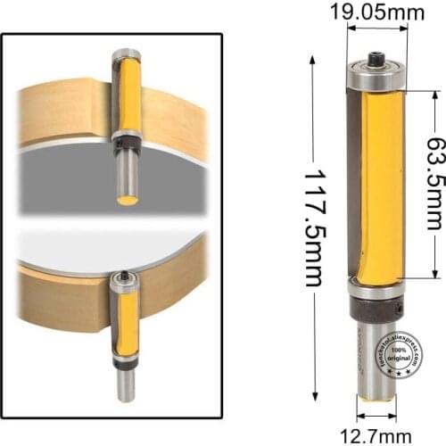 12.7mm*19.05mm*63.5mm-1PCS,CNC Solid carbide wood milling Cutter,Woodworking router bit,2 flutes straight bit,Trimming knife