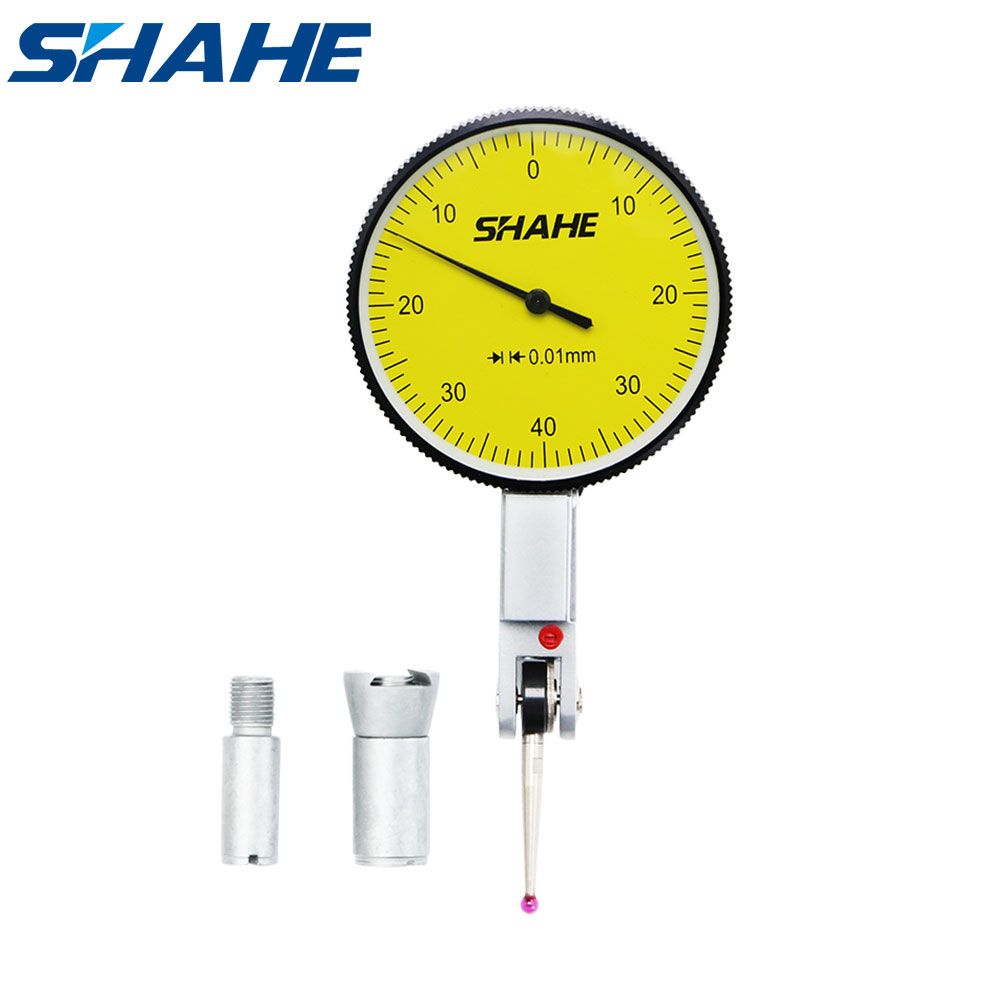 Shahe precision tools 0-0.8 mm 0.01 mm metric dial test indicator with Red jewel metric measuring dial indicator