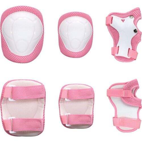 Children Sports Protective Gear Set Velcro Knee Pads Elbow Pads Wrist Pads Roller Skating Skateboarding Bicycle Skating