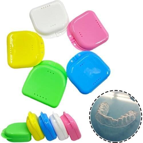 5 Colors Fake Teeth Orthodontic Case Dental Retainer Mouth Guard Denture Storage Plastic Box Oral Hygiene Supplies Organizer