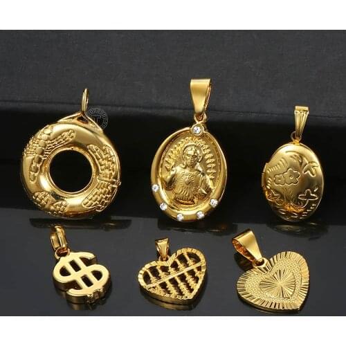Multi Style Gold Pendant For Women Lover Heart Shaped Religious Pendant Fashion Woman Jewelry Gifts Dropshipping Wholesale GPP04