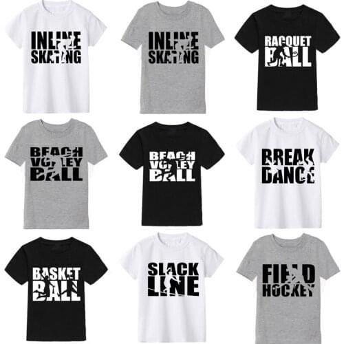 Summer Boys t shirt Cotton Short Sleeve Sports Project Fashion Print Childrens T-shirt 2-10 Year T-Shirts For Girls Tops Brand