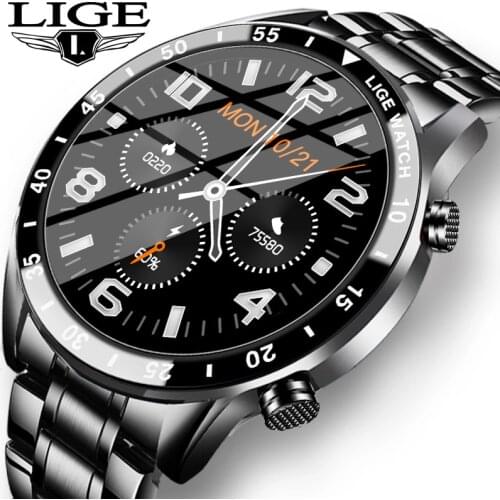 LIGE 2020 New Smart Watch Men Luxury Multifunction Full Touch Screen Smart Bluetooth Call Watch For Android IOS Sport smartwatch