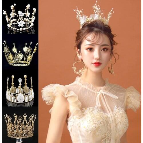 Fashion Bride Tiara Crystal Crown Wedding Hair Accessories for Women Rhinestone Hairwear Bridal Headband Hair Jewelry Gifts