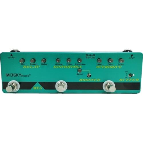 Mosky BE-5 Multi Effect Pedal True Bypass High Quality Buffer Overdrive Booster Distortion Delay Effects Guitar Pedal