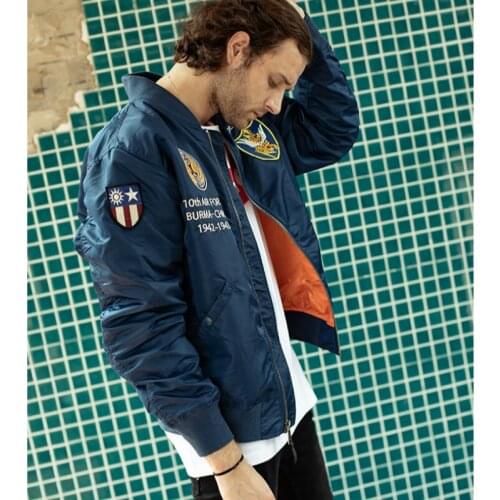 SMN Flight Jacket Blue Mens Casual Air Force Pilot Jacket Spring Autumn Outerwear Military Jacket Thin Coat