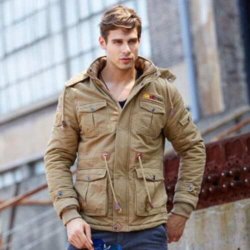 Men Winter Coat Military Uniform Mens Cotton Clothing Winter Warm and Windproof Plus Velvet Thick Korean Cotton Clothing