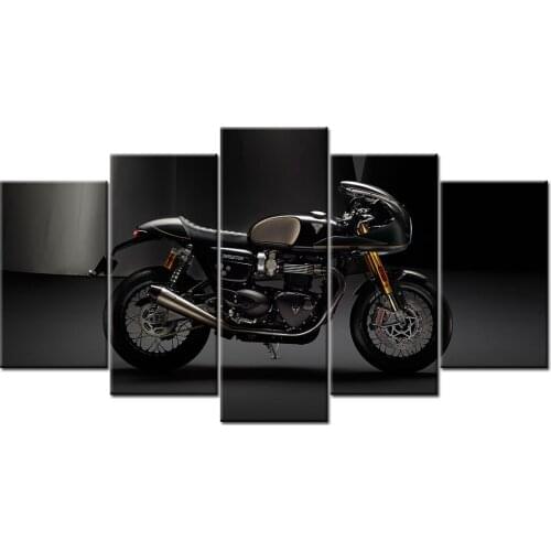 Wall Art Picture Triumph Thruxton TFC Motorcycles Poster Canvas Prints 5 Piece Framed Paintings for Living Room Decor