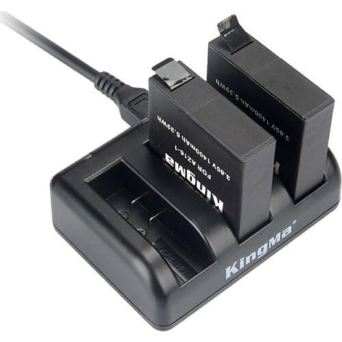 2Pcs Original King Ma Xiaomi Yi 4K Lite 4k Battery 3 slots Charger for original xiaomi yi 2 xiaoyi 4k plus camera accessories