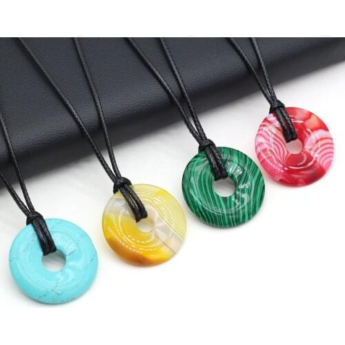 High Quality Natural Stone Semi-precious Stones Large Hole Beads Beads Amethyst Agate Elegant Ladies Couple Necklace 30x30 Mm