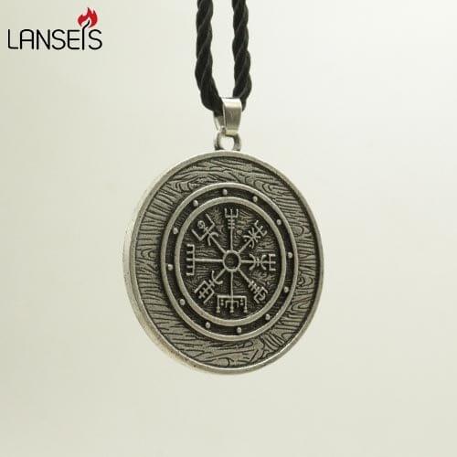 1pcs viking odins symbol of norse runic pendant necklace Viking Runes Vegvisir Compass Pendant