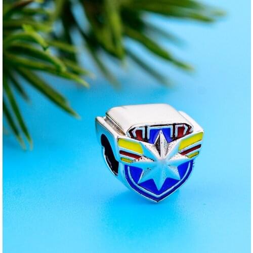 Fit Original Charm Bracelet 925 Serling Silver Cartoon Yellow Enamel Adventure Hero Symbol Bead For Making Women Berloque 2021