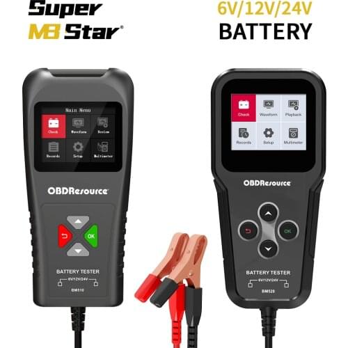 Professional Battery Tester Automotive 12V 6V 24V 100-2000 CCA 2AH-220AH Voltage Detector Charge Check 100% Original BM510 BM520