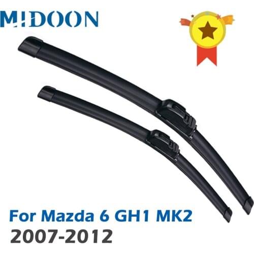MIDOON Wiper Front Wiper Blades For Mazda 6 GH1 MK2 2007 - 2012 2011 2010 2009 2008 Windshield Windscreen Front Window 24"+16"