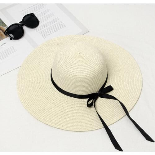 Beach hat sunshade summer straw hat big brim hat female foldable sun hat sun hat travel seaside wild holiday