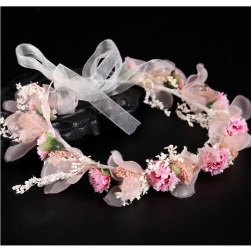 Bridal headdress garland wholesale simulation flower hair band sennv holiday beach photo matching accessories wedding dress Head