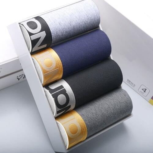 4Pcs Cotton Boxer Men Breathable Men Underwear Soft Multicolor Boxer Homme Silver Edge Boxershorts Men Boxers Underpants