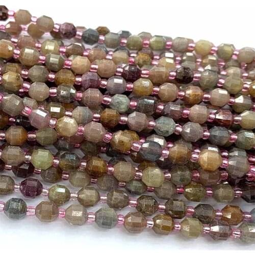 Veemake Yellow Sapphire DIY Necklace Bracelets Earrings Natural Hard Cut Faceted Sharp Energy Column Beads Jewelry Gemstone06616