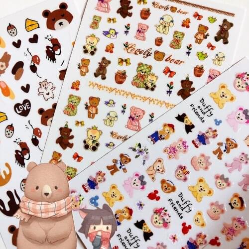 Japan Cartoon anime Bear 3D Back glue Nail decal Nail sticker Nail decoration Nail art HL92