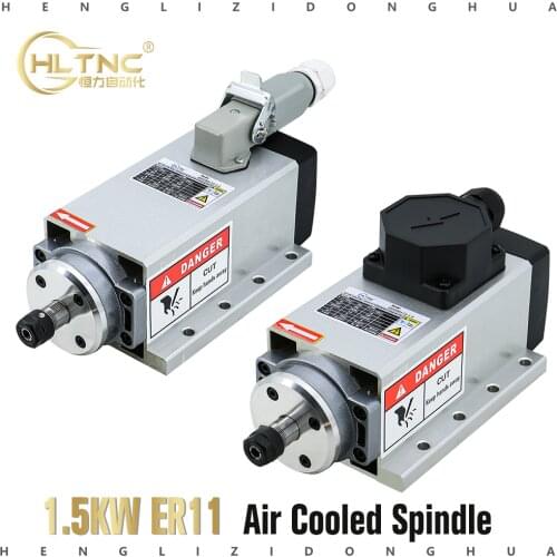 110V/220V 1.5kw ER11 Air Cooled Spindle motor Square Air-cooling Spindle Milling Spindle for CNC Engraving Wood Router