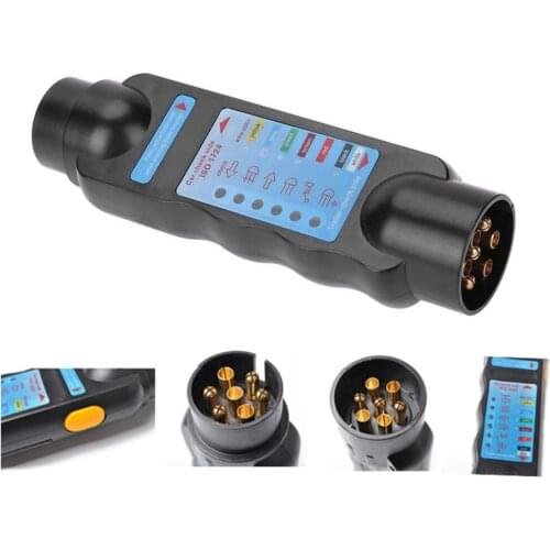 2019 12V 7-Pin Trailer Socket Truck Trailer Plug Socket Tester Car Wiring Circuit Light Test Tool Electrics Diagnostic Tools