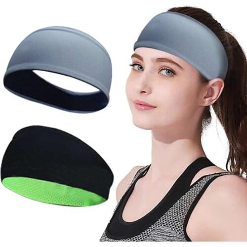 2PCs Solid Color Fold Yoga Headband Nonslip Elastic Stretch Hairband Turban Running Headwrap Wide Sports Accessories *p