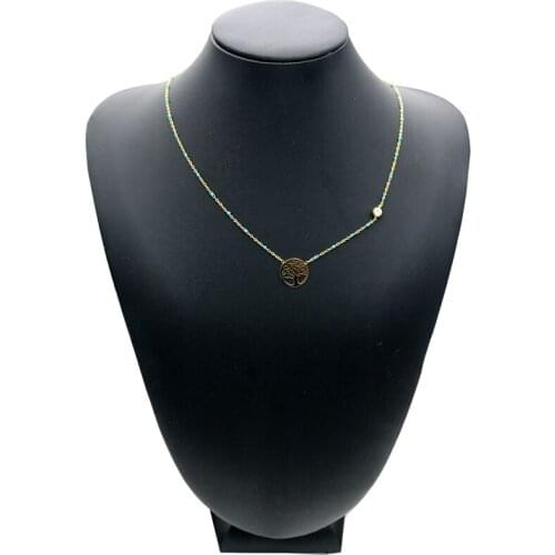 Titanium steel disk love tree collarbone chain 2020 new simple temperament necklace web celebrity ins cool style