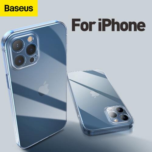 Baseus Phone Case For iPhone 12 11 Pro Max Mini Back Case Full Lens Protection Cover For iPhone Transparent Case Soft Cover