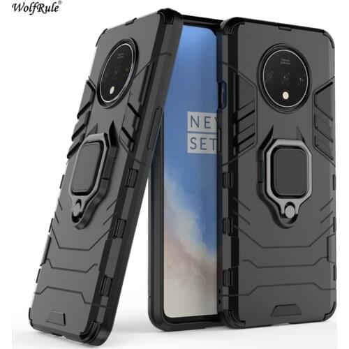 For Oneplus 7T Cases Cover TPU Hard PC Cover For Oneplus 7T Case Ring Holder Stand Magnetic Armor For Oneplus 7T Funda 6.55"