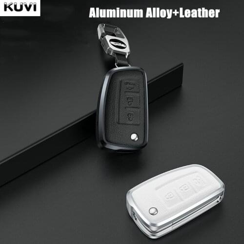Alloy Leather Car Smart Key Case Cover For Nissan Juke Xtrail Sunny Cefiro A32 qashqai J11 Protector Shell Accessories