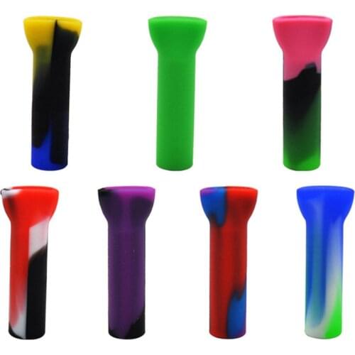 Color Random 3PCS Smoking Silicone Reusable Filter Tips Flat /Round Mouth Tips Silicone Cigarette Holder Mouth Tips