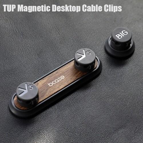Bcase TUP 2 Magnetic Wooden Desktop Cable Clips Cord Organizer Management Holder TUP Tiny Cable for iPhone Type C Android Phone