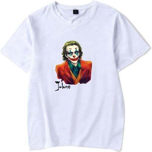New Hot Funny Joker white print short-sleeved T-Shirts Men Women Fashion Harajuku T shirt joker mens summer Casual t-shirt