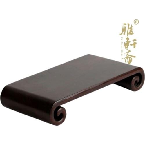H Zhai stone base mahogany Crafts Gallery jade carving Book seal base black Catalpol