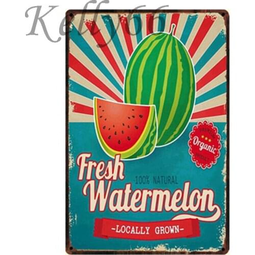 [ Kelly66 ] FRESH WATERMELON Metal Tin Sign Tin Poster Home Decor Bar Antique Wall Art Painting 20*30 CM Size y-1330