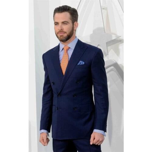 Handsome Groomsmen Peak Lapel Groom Tuxedos Mens Wedding Dress Man Jacket Blazer Prom Dinner (Jacket+Pants+Tie) K124