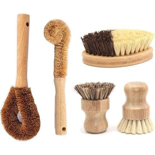 Kitchen Cleaning Brush,Dishwashing Brush,Sisal Coconut Fibers Dish Scrub Brush for Dish Bottle Vegetable Fruit Pan Pot