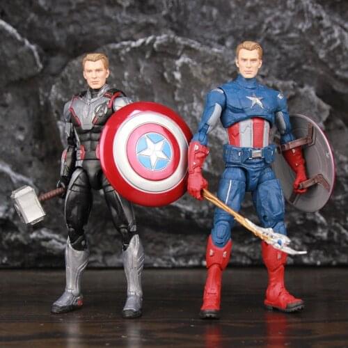 Marvel Legends Avengers 4 Endgame Quantum Suit Captain America 6" Action Figure With Unmasked Head Steve Rogers Toys Doll Model