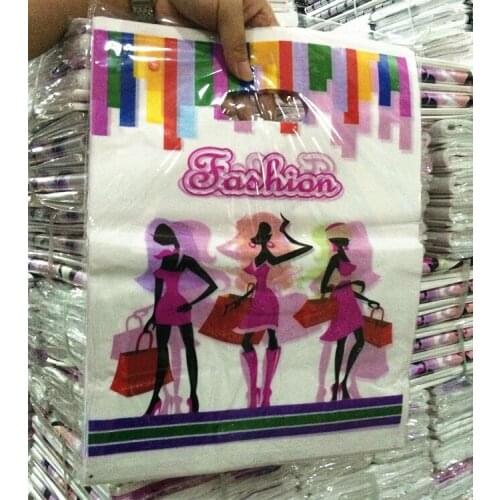 Fashion girl 2016 new style Plastic bags Free ship 100pcs/lot 30X40cm Fit clothes packing shopping bags