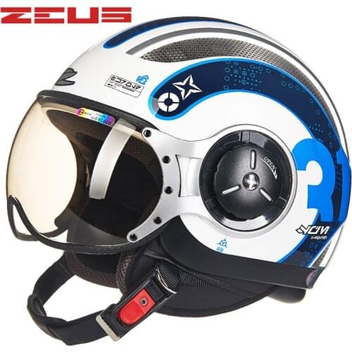 ZEUS Mans Motorcycle Vintage Moto Helmets Women Casco Motorbike DOT ECE Retro Bike Electric Scooter 4 Seasons Helmet