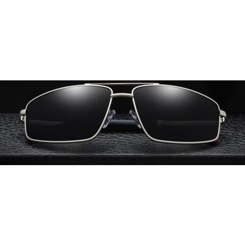 Retro mens new polarized sunglasses hot sale small frame metal glasses black gray outdoor driving shadow sunglasses uv400