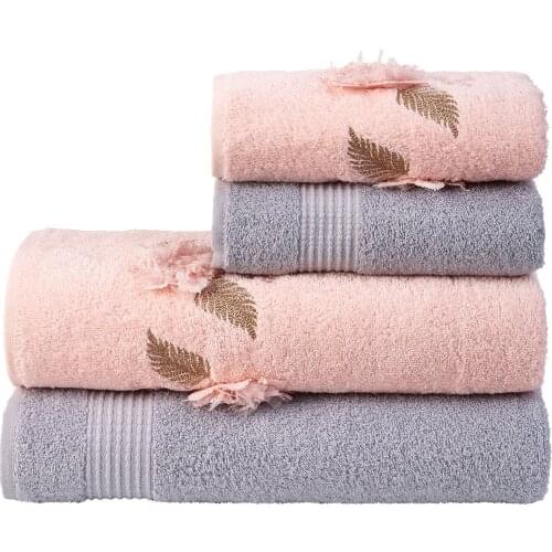100% Cotton Bath Towel Set 2 Pieces Bath Towel 90x150 cm 2 Pieces Head Towel 50x90 cm Gift Sets
