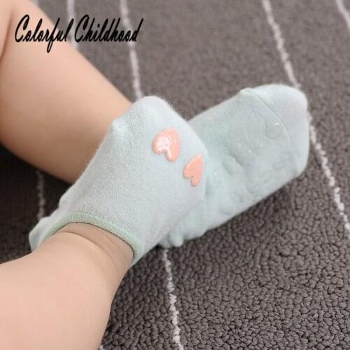 Spring Summer Style Unisex Baby Love Heart Printed Boat Socks Infant Toddler Kids All-cotton Non-slip Versatile Socks 0-4 Years