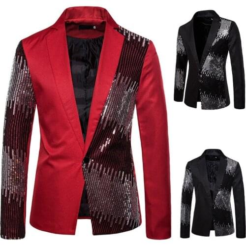 New Designs Red Shiny Men Blazers Slim fit Graduation Party Prom Jacket for Men Night Club Performance Suit Tops Dress Tuxedo