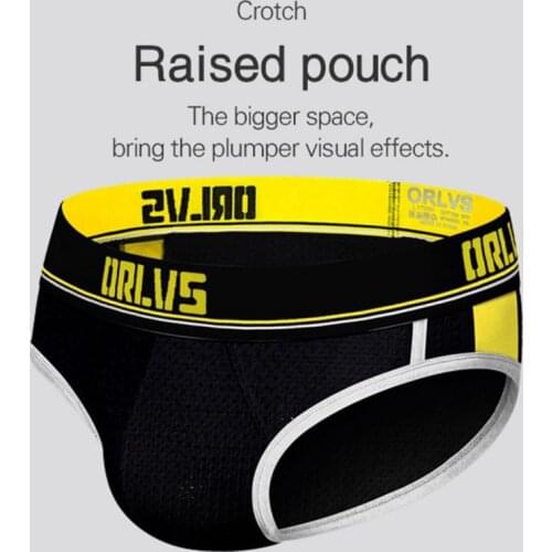 Hot Fashion Men\\\\\\\s Low Waist Sexy Briefs Convex Letter Print Elastic Briefs Mesh Breathable Underwear Panties