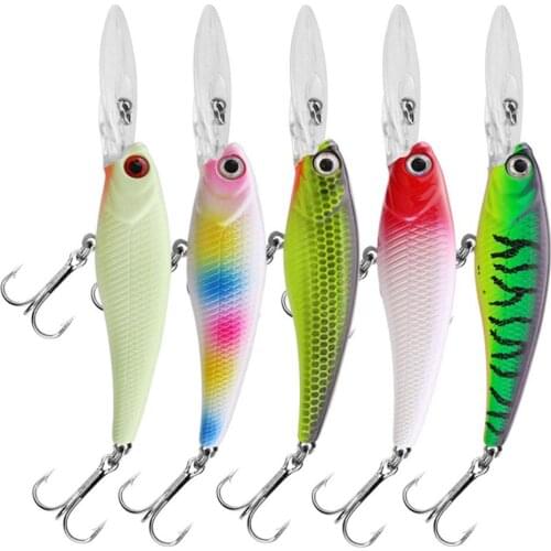 Fishing Lure Long tongue Fishing lure 9cm 6.5g Artificial Bait Built-in ring beads Simulates hard fishing lures