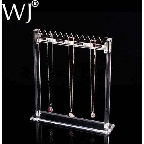 Clear Lucite Easel Pendant Necklace Jewelry Display Rack Stand Organizer Holder Acrylic Bracelet Chain Charm Shop Showcase Shelf