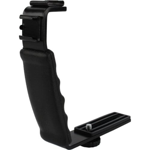 Photo Flash Video Camera Grip Handle L Handle With 2 Standard Side Hot shoe Mount the holder DSLR